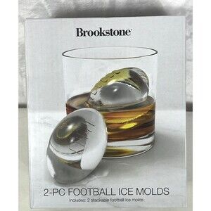 Brookstone 2-PC Football Ice Molds Party Superbowl NEW